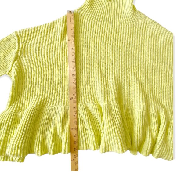 NWT Free People Cotton Blend Sweater,  Size M, Key Lime - Picture 12 of 14